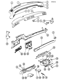 DOORS-REGULATORS-WINDSHIELD-WIPER-WASHER Cadillac Deville 1976-1976 C,E INSTRUMENT PANEL - PART I (W/AR3)