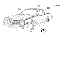 BODY MOLDINGS SHEET METAL Cadillac Eldorado 1981-1981 E BODY STRIPES (W/D84)