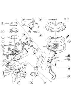 FUEL-EXHAUST-CARBURETION Cadillac Fleetwood Brougham 1980-1980 C AIR CLEANER & THROTTLE BODY MOUNTING (E.F.I.)