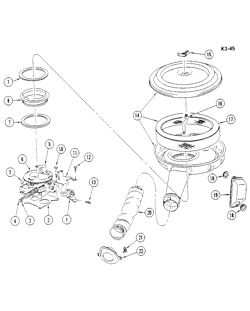 FUEL-EXHAUST-CARBURETION Cadillac Deville 1976-1978 C,E AIR CLEANER & THROTTLE BODY MOUNTING (E.F.I.)