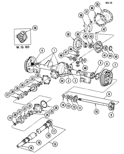 BRAKES-REAR AXLE-PROP SHAFT-WHEELS Cadillac Commercial Chassis 1976-1976 C,D,Z REAR AXLE ASSEMBLY