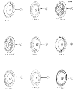 BRAKES-REAR AXLE-PROP SHAFT-WHEELS Cadillac Commercial Chassis 1976-1978 WHEEL COVERS