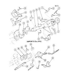 FRONT SUSPENSION STEERING Cadillac Fleetwood Brougham 1976-1976 C,D,E STEERING COLUMN & RELATED PARTS