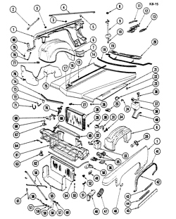 FRONT END SHEET METAL HEATER Cadillac Commercial Chassis 1976-1976 C,D,Z FRONT END SHEET METAL