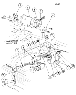 КРЕПЛЕНИЕ КУЗОВА-КОНДИЦИОНЕР-ПРИБОРНЫЙ ЩИТОК Cadillac Calais 1976-1976 C,D,E,Z AIR CONDITIONING REFRIGERATION SYSTEM