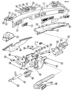 BODY MTG.-AIR COND.-INST. CLUSTER Cadillac Commercial Chassis 1976-1976 C,D,E,Z AIR DISTRIBUTION SYSTEM