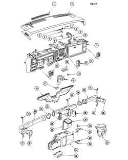 BODY MTG.-AIR COND.-INST. CLUSTER Cadillac Seville 1980-1981 E,K AIR DISTRIBUTION SYSTEM