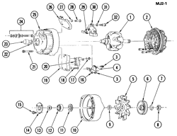 STARTER-GENERATOR-IGNITION-ELECTRICAL-LAMPS Chevrolet Cavalier 1982-1986 J GENERATOR ASM