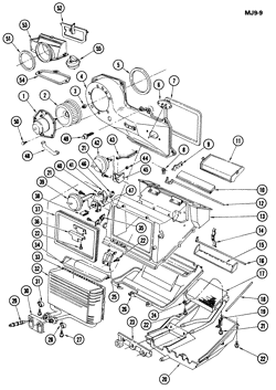 BODY MOUNTING-AIR CONDITIONING-AUDIO/ENTERTAINMENT Chevrolet Cavalier 1982-1986 J A/C & HEATER MODULE ASM