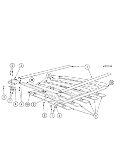 BODY MOLDINGS-SHEET METAL-REAR COMPARTMENT HARDWARE-ROOF HARDWARE Pontiac T1000 1982-1983 T LUGGAGE CARRIER/ROOF