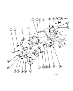 FRONT SUSPENSION STEERING Pontiac Lemans 1976-1981 V8 POWER STEERING PUMP MOUNTING (EXC X 305, 350L)