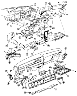 МОЛДИНГИ КУЗОВА-КОНДИЦИОНЕР-ПРИБОРНЫЙ ЩИТОК Pontiac Firebird 1976-1981 F AIR DISTRIBUTION SYSTEM