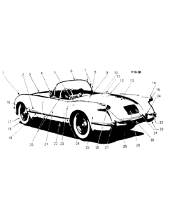 DOORS-REGULATORS-WINDSHIELD-WIPER-WASHER Chevrolet Corvette 1953-1955 EXTERIOR VIEW