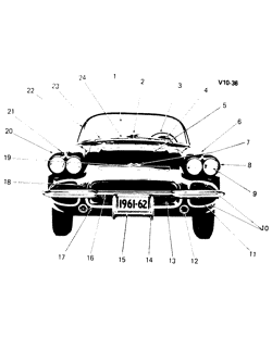 ДВЕРИ - РЕГУЛЯТОРЫ - ВЕТРОВОЕ СТЕКЛО - СТЕКЛООЧИСТИТЕЛЬ Chevrolet Corvette 1961-1962 EXTERIOR VIEW
