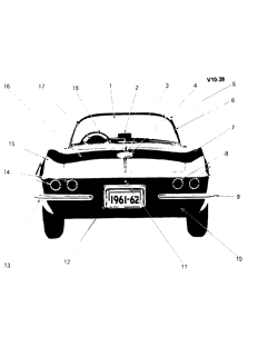 ДВЕРИ - РЕГУЛЯТОРЫ - ВЕТРОВОЕ СТЕКЛО - СТЕКЛООЧИСТИТЕЛЬ Chevrolet Corvette 1961-1962 EXTERIOR VIEW