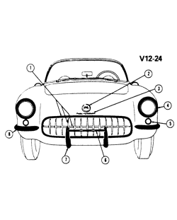 BODY MOLDINGS-SHEET METAL Chevrolet Corvette 1956-1957 Y FRONT MOLDINGS