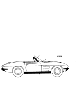 МОЛДИНГИ КУЗОВА-ЛИСТОВОЙ МЕТАЛ Chevrolet Corvette 1963-1963 Y SIDE MOLDINGS (867)