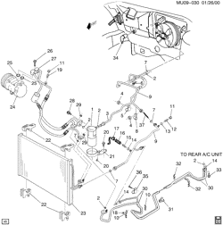 BODY MOUNTING-AIR CONDITIONING-AUDIO/ENTERTAINMENT Chevrolet Venture APV 1997-1999 U A/C REFRIGERATION SYSTEM (LA1/3.4E)(C34)