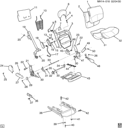INTERIOR TRIM-FRONT SEAT TRIM-SEAT BELTS Buick Lesabre 2000-2000 HP SEAT ASM/PASSENGER (AM6,EXC AG2,AM2)(2ND DES)
