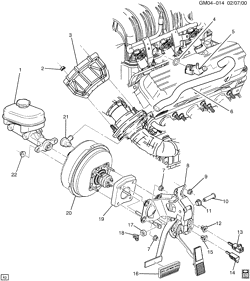 AUTOMATIC TRANSMISSION Buick Lesabre 2000-2005 H BRAKE PEDAL & MASTER CYLINDER MOUNTING