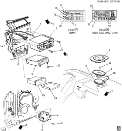 BODY MOUNTING-AIR CONDITIONING-AUDIO/ENTERTAINMENT Chevrolet Malibu 1997-2000 N AUDIO SYSTEM