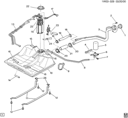 FUEL SYSTEM-EXHAUST-EMISSION SYSTEM Chevrolet Monte Carlo 1997-1997 W FUEL TANK & FILLER PIPE (LQ1/3.4X)