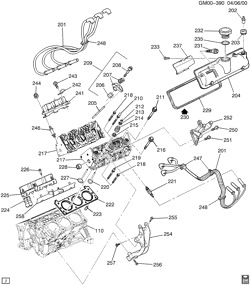 6-ЦИЛИНДРОВЫЙ ДВИГАТЕЛЬ Buick Rendezvous 2002-2002 B ENGINE ASM-3.4L V6 PART 2 CYLINDER HEAD & RELATED PARTS (LA1/3.4E)