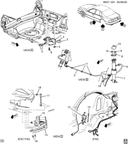 РАМЫ-ПРУЖИНЫ - АМОРТИЗАТОРЫ - БАМПЕРЫ Cadillac Hearse/Limousine 1998-2004 KS,KY LEVEL CONTROL SYSTEM/AUTOMATIC