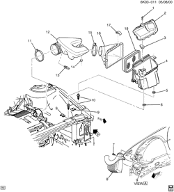 FUEL SYSTEM-EXHAUST-EMISSION SYSTEM Cadillac Deville 1998-1999 KS,KY AIR INTAKE SYSTEM