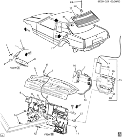 КРЕПЛЕНИЕ КУЗОВА-КОНДИЦИОНЕР-АУДИОСИСТЕМА Cadillac Eldorado 2000-2002 E COMMUNICATION SYSTEM ONSTAR(UE1)