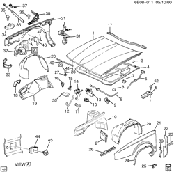 METAL DA CHAPA DA EXTREMIDADE DIANTEIRA-AQUECEDOR-MANUTENÇÃO DO VEÍCULO Cadillac Eldorado 1992-1993 E SHEET METAL/FRONT END PART 2 (L26/4.9B)