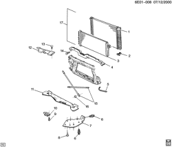 COOLING SYSTEM-GRILLE-OIL SYSTEM Cadillac Eldorado 1996-1996 E RADIATOR MOUNTING & RELATED PARTS
