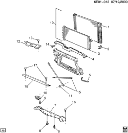COOLING SYSTEM-GRILLE-OIL SYSTEM Cadillac Eldorado 2000-2002 E RADIATOR MOUNTING & RELATED PARTS