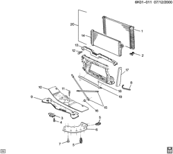 COOLING SYSTEM-GRILLE-OIL SYSTEM Cadillac Seville 1997-1997 KS RADIATOR MOUNTING & RELATED PARTS (1ST DES)