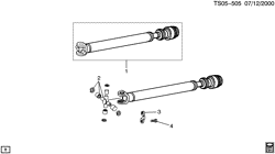 BRAKES-REAR AXLE-PROPELLER SHAFT-WHEELS Lt Truck GMC SONOMA 4WD 1995-1997 T PROP SHAFT/FRONT DRIVE(EXC (F46))