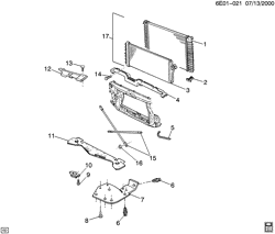 COOLING SYSTEM-GRILLE-OIL SYSTEM Cadillac Eldorado 1997-1997 E RADIATOR MOUNTING & RELATED PARTS (2ND DES)