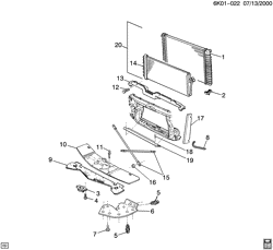 COOLING SYSTEM-GRILLE-OIL SYSTEM Cadillac Hearse/Limousine 1997-1997 KS RADIATOR MOUNTING & RELATED PARTS (2ND DES)
