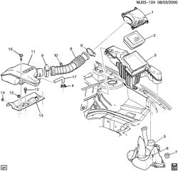 FUEL SYSTEM-EXHAUST-EMISSION SYSTEM Chevrolet Cavalier 1999-2002 J AIR INTAKE SYSTEM (LN2/2.2-4)