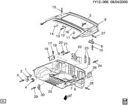 BODY MOLDINGS-SHEET METAL-REAR COMPARTMENT HARDWARE-ROOF HARDWARE Chevrolet Corvette 2000-2000 Y37 COMPARTMENT/REAR STORAGE & HARDWARE