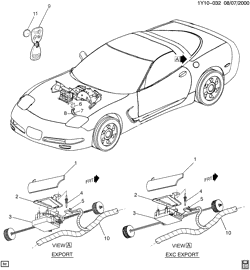 PARE-BRISE - ESSUI-GLACE - RÉTROVISEURS - TABLEAU DE BOR - CONSOLE - PORTES Chevrolet Corvette 1997-1998 Y SYSTÈME DENTRÉE/TÉLÉDÉVERROUILLAGE