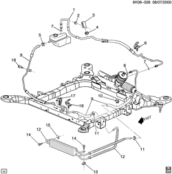 FRONT SUSPENSION-STEERING Cadillac Hearse/Limousine 2001-2001 KD STEERING PUMP LINES (B9Q,V4U)(EXC B05,WC5)