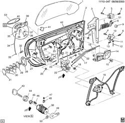 WINDSHIELD-WIPER-MIRRORS-INSTRUMENT PANEL-CONSOLE-DOORS Chevrolet Corvette 1997-1997 Y DOOR HARDWARE/FRONT