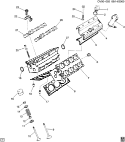 6-CYLINDER ENGINE Cadillac Catera 1997-2001 V ENGINE ASM-3.0L V6 PART 2 CYLINDER HEAD AND RELATED PARTS