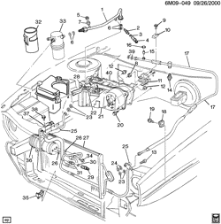 BODY MOUNTING-AIR CONDITIONING-AUDIO/ENTERTAINMENT Cadillac Seville 1996-1997 EK A/C REFRIGERATION SYSTEM