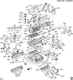 6-ЦИЛИНДРОВЫЙ ДВИГАТЕЛЬ Buick Lesabre 2000-2002 H ENGINE ASM-3.8L V6 PART 5 MANIFOLDS & FUEL RELATED PARTS (L36/3.8K)