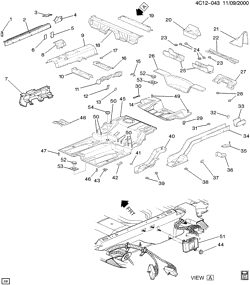 BODY MOLDINGS-SHEET METAL-REAR COMPARTMENT HARDWARE-ROOF HARDWARE Buick Park Avenue 1997-1997 C SHEET METAL/BODY PART 3-UNDERBODY & REAR END