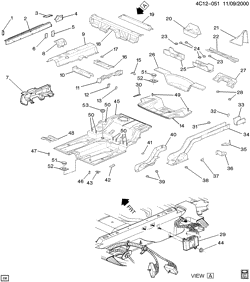 BODY MOLDINGS-SHEET METAL-REAR COMPARTMENT HARDWARE-ROOF HARDWARE Buick Park Avenue 1998-2005 C SHEET METAL/BODY PART 3-UNDERBODY & REAR END