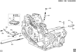 TRANSFER CASE Pontiac Aztek 2001-2005 BT AUTOMATIC TRANSMISSION (M76) PART 7 (4T65-E) MANUAL SHAFT & PARK SYSTEM