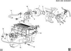 AUTOMATIC TRANSMISSION Chevrolet Cavalier 1996-1997 J BRAKE PEDAL & MASTER CYLINDER MOUNTING (LD9/2.4T)