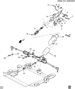 FRONT SUSPENSION-STEERING Chevrolet Monte Carlo 2000-2005 W19-27 STEERING SYSTEM & RELATED PARTS